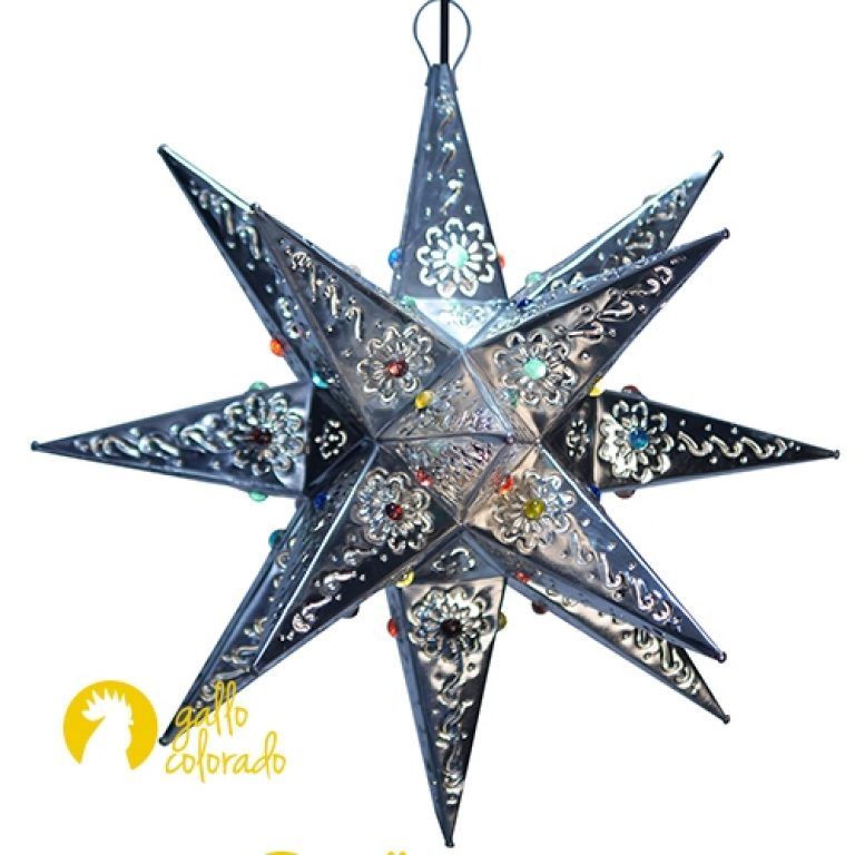 Estrella de latón, lampara colgante Gallo Colorado