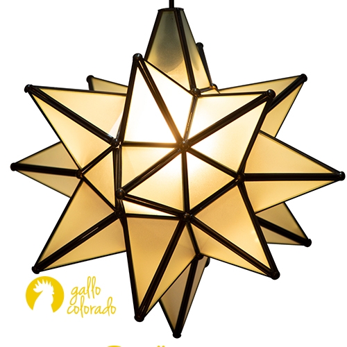 Estrella Esmerilada, lampara colgante Gallo Colorado